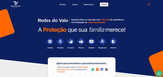 Landing Page redes do vale